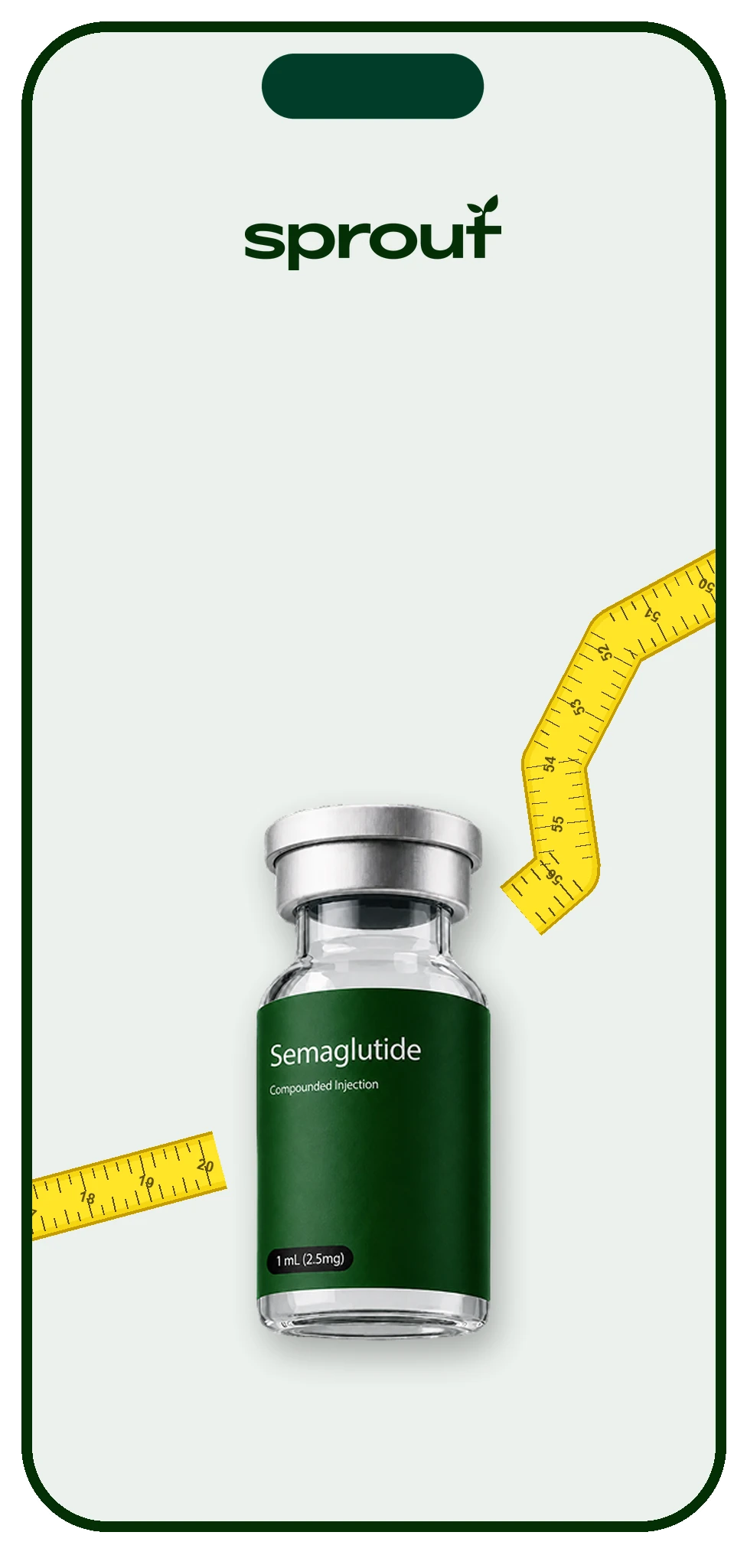 Sprout medication delivered, shown on a mobile mockup